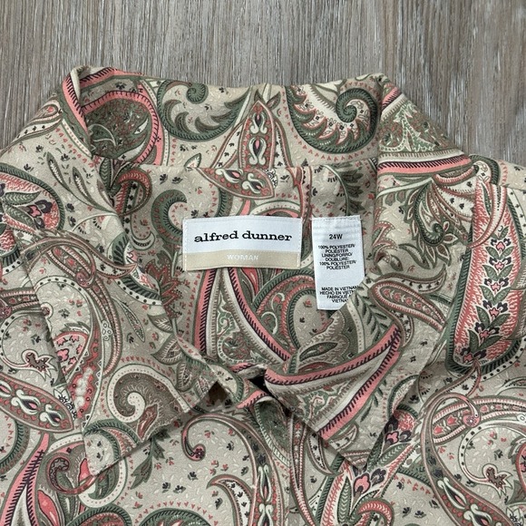 Alfred Dunner Women's Paisley Button Up Jacket Size 24W Lined Long Sleeve - Picture 7 of 15